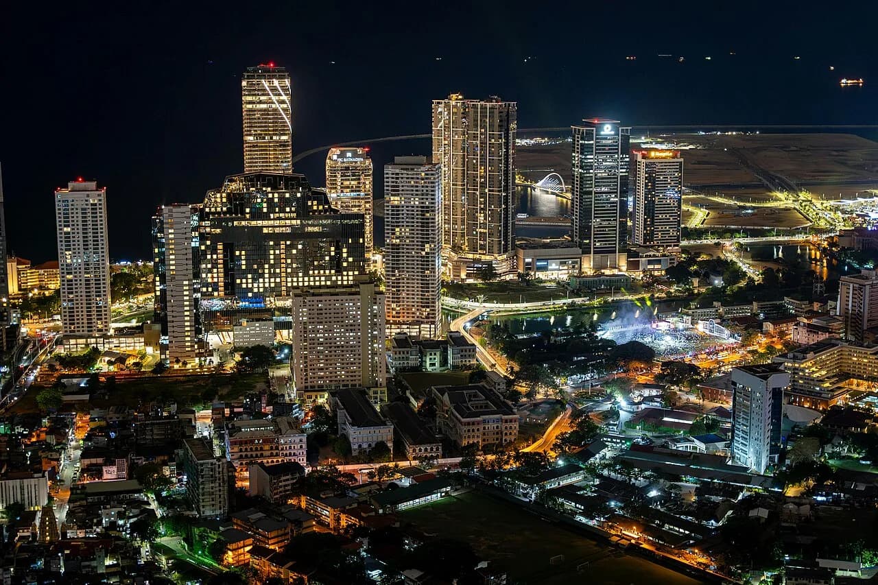 Colombo - A view featuring the ITC Rathnadipa, City of Dreams, One Galle Face, Shangrila and Port City Colombo in the backgroumd