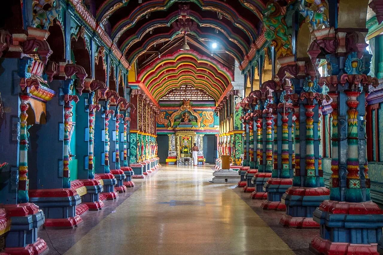 Jaffna - Naguleswaram temple corridors, Keerimalai, Jaffna, Sri Lanka
